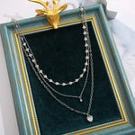 Load image into Gallery viewer, Senior Love Heart Star Multi-layered Crystal Pendant Necklace for Women Charm Gold Color Stainless Steel Choker Chain Jewelry
