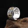 Transfer Evil Spirits Thai Silver Five Emperors Coin Copper Coin Ring Opening Adjustable Index Finger Rings