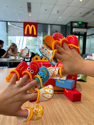 2024 McDonald's Mini Slipper Keychain Happy Meal Toys Figure Collectible Toy Desktop Decoration Kids Birthday Gifts