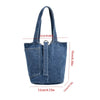 New Denim Bucket Bags Ladies Handbags Fashion Casual Sweet Cool Shoulder Bag for Women Phone Pockets