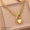 Stainless Steel Necklaces Vintage Elegant Heart Pendant Fashion Exquisite Light Luxury Necklace For Women Jewelry Banquet Gifts