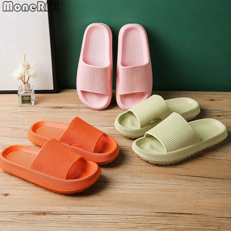 Summer Slippers Men Thick Sole Beach Slides Women Bathroom Anti-Slip Slipper Soft Sandals Fashion Flip-Flops Ultra-Light Shoes