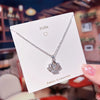 Fashion Jewelry Stainless Steel Beautiful Crown Set with Zircon Women's Necklace