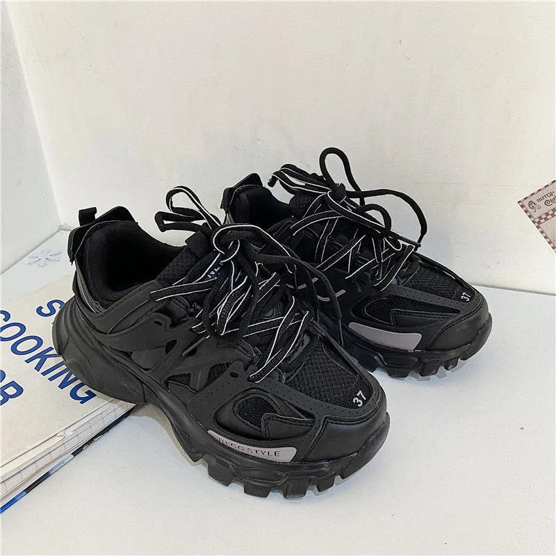 Brand Design Black Gray Women Sneakers Fashion New Men's Chunky Sneakers Lovely Pink Dad Shoes Trendy Girls Boys Casual Shoes