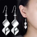 Load image into Gallery viewer, Fanqieliu High-quality 925 Silver Needle Jewelry Original Two Leafs Drop Earrings For Women New Fashion FQL23548
