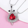 A Set Red Heart and Sword Couple Necklace Collarbone Chain Sword Necklace Fashion Accessories for Women Gift