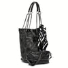 2pcs/set Gothic Skull Print Hobo Bag Punk Scarf Decor Tote Bag Women's Trendy Handbag Shoulder Bag Crossbody Bag Clutch Purse