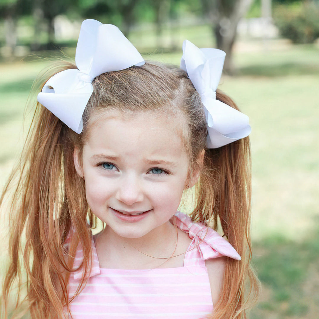 2Pcs/lot 6''Solid Color Grosgrain Ribbon Bows Hair Clips For Cute Girls Large Handmade Hairpins Barrettes Kids Hair Accessories