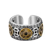 Transfer Evil Spirits Thai Silver Five Emperors Coin Copper Coin Ring Opening Adjustable Index Finger Rings