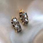 Load image into Gallery viewer, ZAKOL Korean Fashion Hoop Earring Inlaid Shiny Square Crystal Zircon Ear Accessories Party Jewelry for Women
