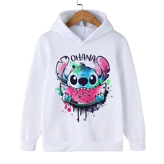 Anime Disney Stitch Hoodie Children Cartoon Clothes Kid Girl Boy Lilo and Stitch Sweatshirt Manga Hoody Baby Casual Top Coat