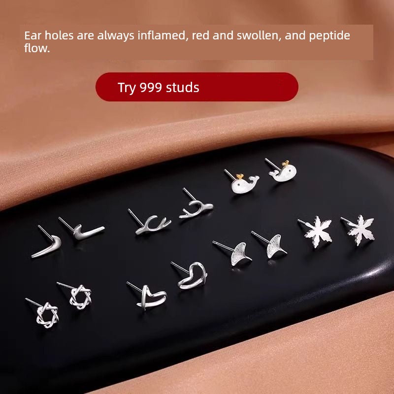 Accessible Luxury Sterling Silver Women's Anti-Allergy Minimalist Inflammatory Ear Studs