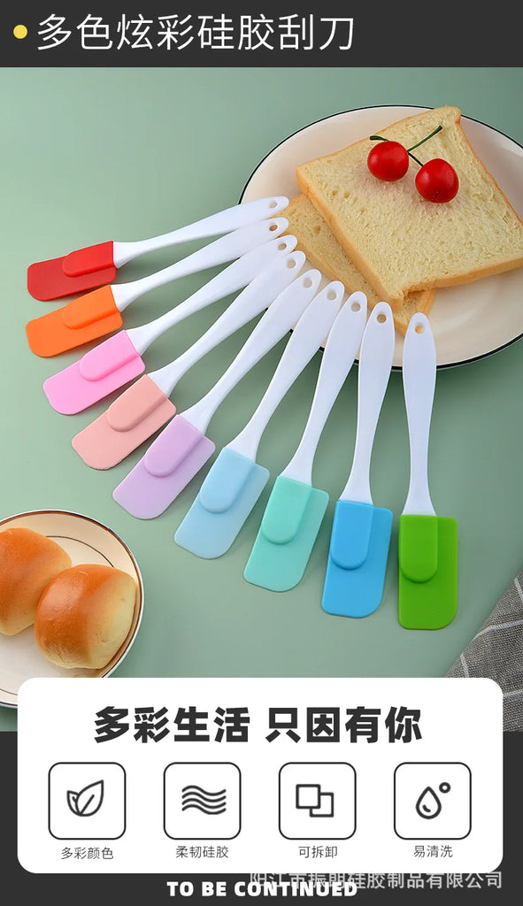 Baking Tools White Handle Silicone Cake Cream Jam Small Scraper Detachable Kitchen Items