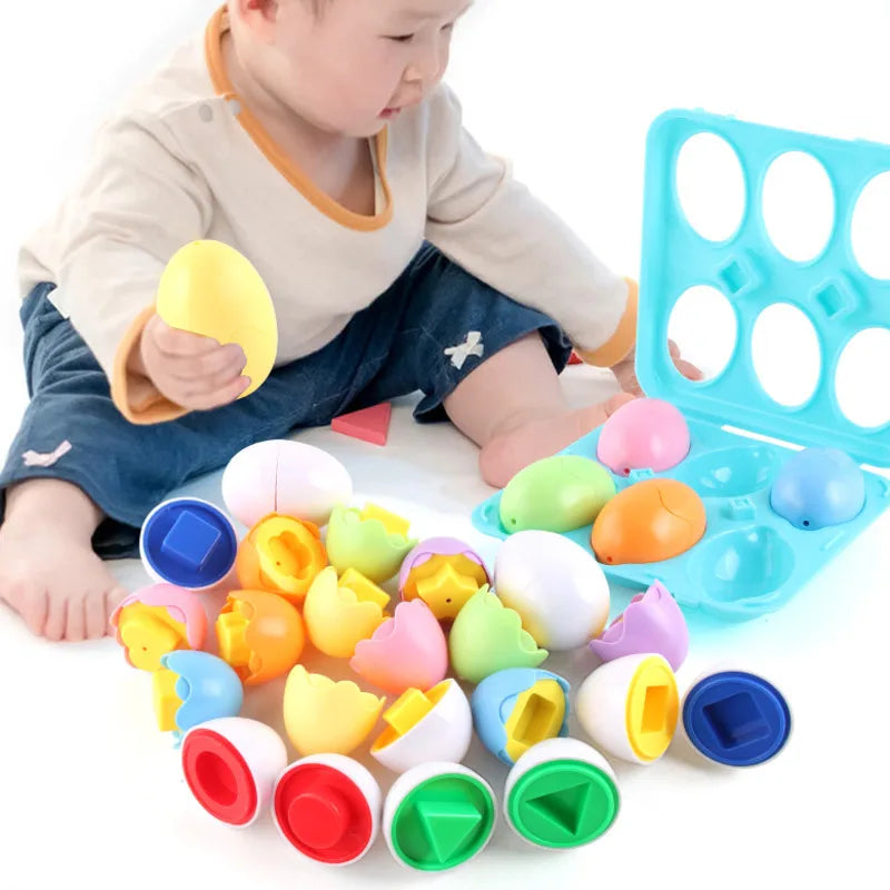 Baby Learning Educational Toy Smart Egg Toy Games Shape Matching Sorters Toys Montessori Eggs Toys For Kids Children 2 3 4 Years