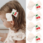 Load image into Gallery viewer, Oaoleer 1Pcs New Cherry Embroidered Hair Bow Clips for Kids Girls Cute Bowknote Barrettes Hairpin BabyHeadwear Hair Accessories
