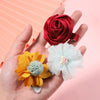 1Set 3-5Pcs Children Handmade Chiffon Petals Poppy Flower Hair Clips Rolled Rose Fabric Hair Flowers Kids Girls Hair Accessories