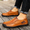 Handmade Men Loafers Split Leather Casual Shoes For Men Slip On Flat Sneakers Plus Size 39-48 Man Spring Footwear