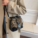 Load image into Gallery viewer, Leopard Small PU Leather Women Bucket Crossbody Bags 2024 Fall Designer Shoulder Bag Luxury Brand Ladies Handbag Lady Trend Tote
