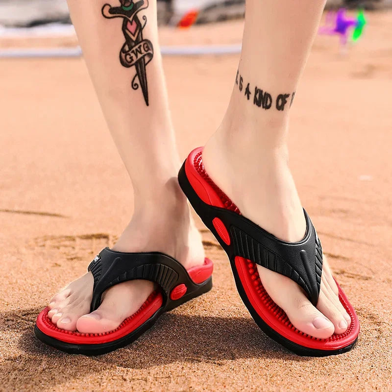 Summer Men's Flip-flops Massage Granule Men Slippers Comfortable Beach Sandals Men Casual Shoes House Flip Flops Bathroom Shoes