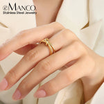 Load image into Gallery viewer, eManco Stainless Steel Braided Twist Ring Personalized Open End Ring Niche Jewelry For Women Holiday Gift
