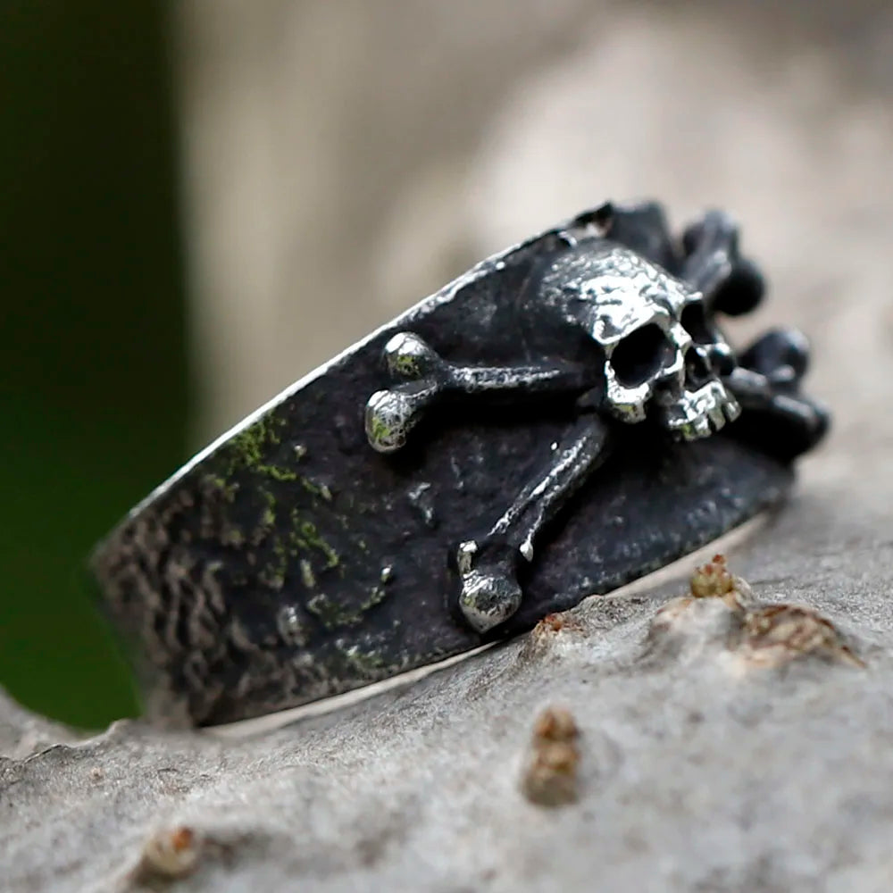 NEW Men's 316L stainless steel rings Vintage Calvarium Skull ring Aegishjalmur punk biker Jewelry Gifts