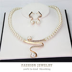 Load image into Gallery viewer, Elegant Women Bridal Wedding Party Pearl Rhinestone Necklace Earrings Jewelry Set New Fashion
