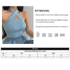 Sexy Cross Vest Crop Tops Women Sports T-shirt Knitted Off Shoulder V-Neck Solid Backless Tank Vest Halter y2k Top Camisole 2022