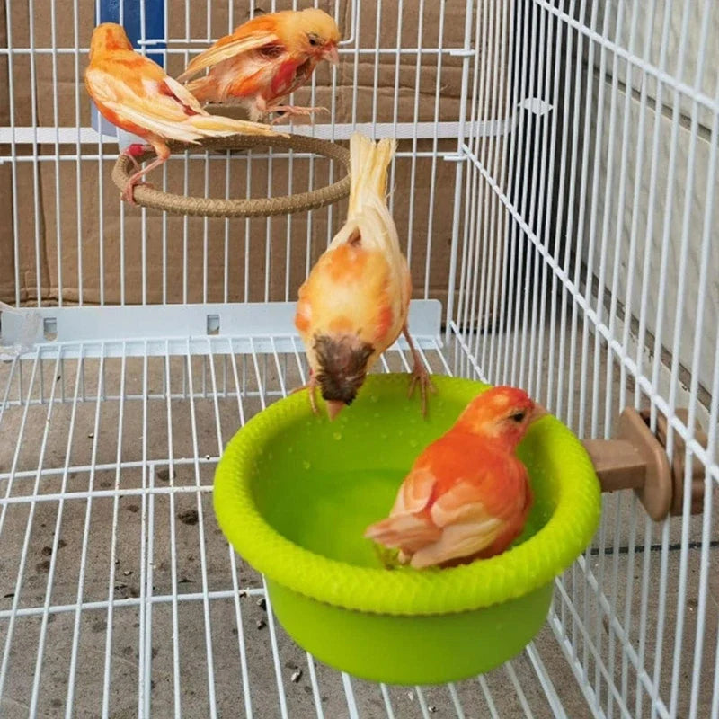 Hanging Bird Bath Bowl Parrots Bathtub Bath Shower Box Cage Accessory for Bird New