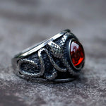 Load image into Gallery viewer, 2022 NEW Men's 316L stainless-steel rings Vintage Snake with zircon for teens punk fashion animal Jewelry Gift
