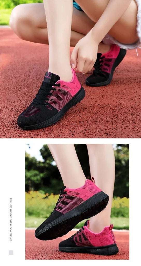 Women Casual Shoes Fashion Breathable Walking Mesh Flat Shoes Sneakers Women 2024 Gym Vulcanized Shoes White Female Footwear