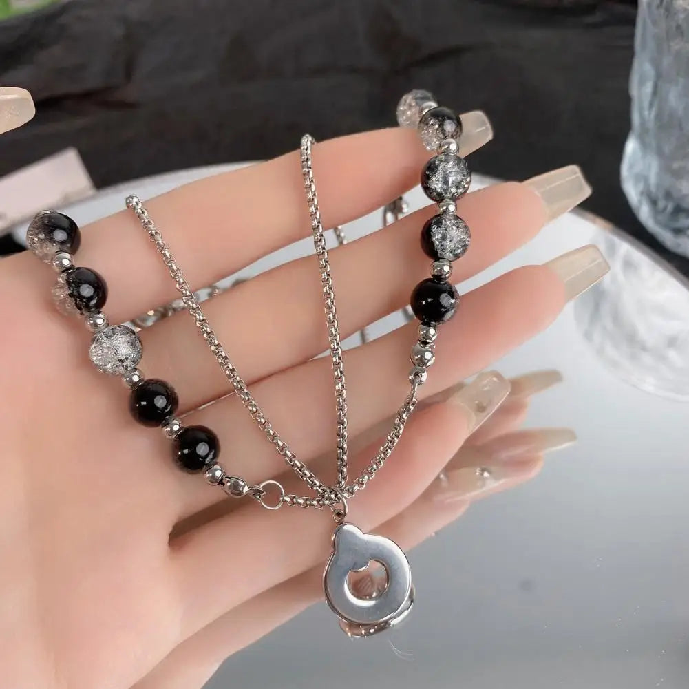 Fine Detail Necklace High-quality Necklace Exquisite Double-layer Beads Necklace Set Clavicle Chain for Wear Gifting Fashionable