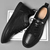 Italy High Quality All white Men's Leather Casual Shoes Increase Simple Pure Black Sneakers Breathable Sneakers  luxury shoes