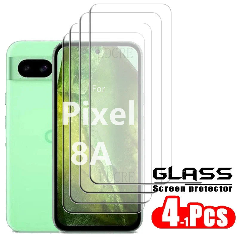 4Pcs For Google Pixel 8A Glass For Google Pixel 8A Screen Protector 9H ClearTempered Glass Google Pixel 8A 6 7 6A 7A 8 Pro Glass