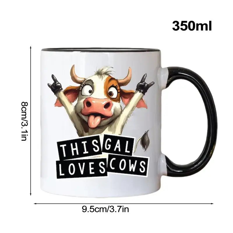 Cow Ceramic Coffee Mug Cartoon Cow 350ml Coffee Tea Cup Mug Farmhouse Coffee Milk Tea Mug Cup Home drinkware accessories