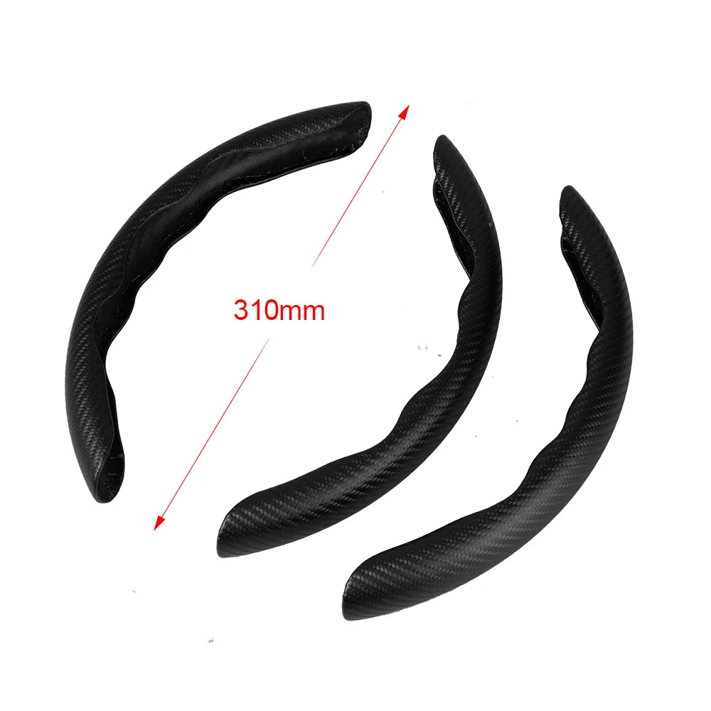 2/3pcs Carbon Fiber Car Steering Wheel Cover Non-Slip Auto Wheel Booster Cover Car Interior Decoration Accessories