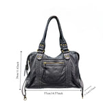 Load image into Gallery viewer, Y2K Spicy Girl One Shoulder Crossbody Bag Vintage Washed Leather Soft Leather Motorcycle Bag Large Capacity Bag
