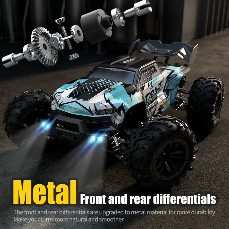 1:16 RC Car Brushless Off Road 4x4 High Speed 80Km/H 2.4G Remote Control Car with LED Drift Monster Truck Toys for Adults Kids