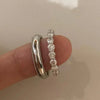 S925 Sterling Silver Simple Versatile Romantic Couple Marriage Proposal Ring Stacked Wearing Full Circle Diamond Men Diamond