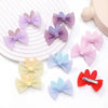 2pcs/set Lovely Bow Hairpins Solid Color Gauze Bows Clip for Kids Sweet Soft Hair Clips Pink Princess Girls Hair Accessories