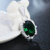 Hot Women Green Shiny crystal Pendant diamond 925 Sterling Silver Necklace High Quality Fashion brands Jewelry Christmas Gifts