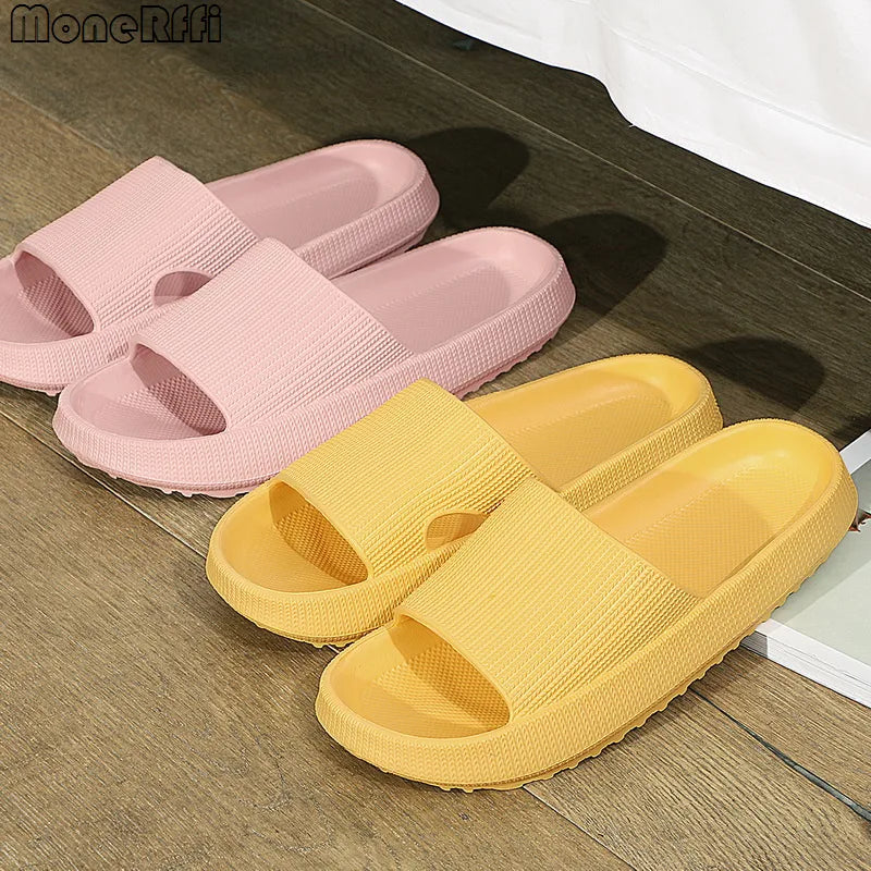 Summer Slippers Men Thick Sole Beach Slides Women Bathroom Anti-Slip Slipper Soft Sandals Fashion Flip-Flops Ultra-Light Shoes