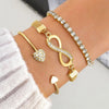 FNIO Fashion Crystal Infinity Bracelet Women's Jewelry 8 Number Pendant Charm Blange Bracelets For Lover Friend Women Gifts