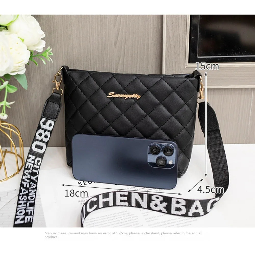 Small Messenger Bag For Women Trend Lingge Embroidery Female Shoulder Bags Fashion Chain Ladies Crossbody Purse