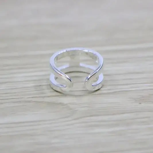 S925 sterling silver ring, glossy Japanese and Korean silver jewelry, adjustable punk fashion accessory, gift for lover