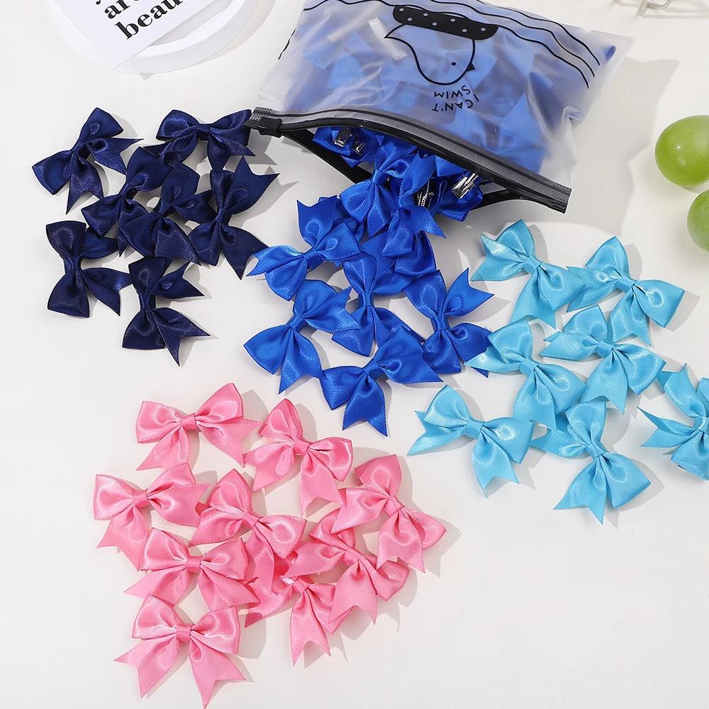 10Pcs/Set Classical Solid Ribbon Bow Hair Clips for Kids Girl Handmade Bows Hairpin Barrettes Headwear Children Hair Accessories