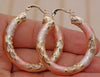 Trendy Gold Colors Hoop Earrings for Women Filled - Crude Tube Swirl Multilayer Circle 3-Color Wedding Earring Jewelry