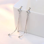Load image into Gallery viewer, Fanqieliu Original 925 Silver Needle Crystal Zircon Square Long Chain New Jewelry Drop Earrings For Lady FQL23554
