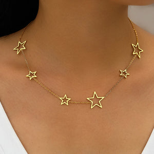 Stainless Steel Necklaces Exquisite Stars Choker High-end Sense Pendants Collar Kpop Fashion Necklace For Women Jewelry Gifts