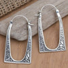 Silver Color Do Old Ethnic Pattern Style U-shaped Hollow Pendant Earrings for Women Retro Fashion Daily Wear Earrings