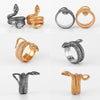 Golden Snake Animal Stainless Steel Mens Rings Punk Hip Hop Unique Trendy For Male Boyfriend Jewelry Creativity Gift Wholesale